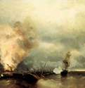 Морское сражение при Выборге 29 июня 1790 года, 1846 г. - Холст, масло. Россия.