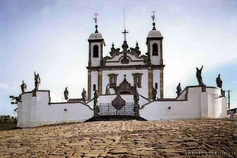 Церковь Бон Жезуш ду Матосиньос. 1757 - начало 19 века - Конгоньяс ду Кампу. Бразилия.