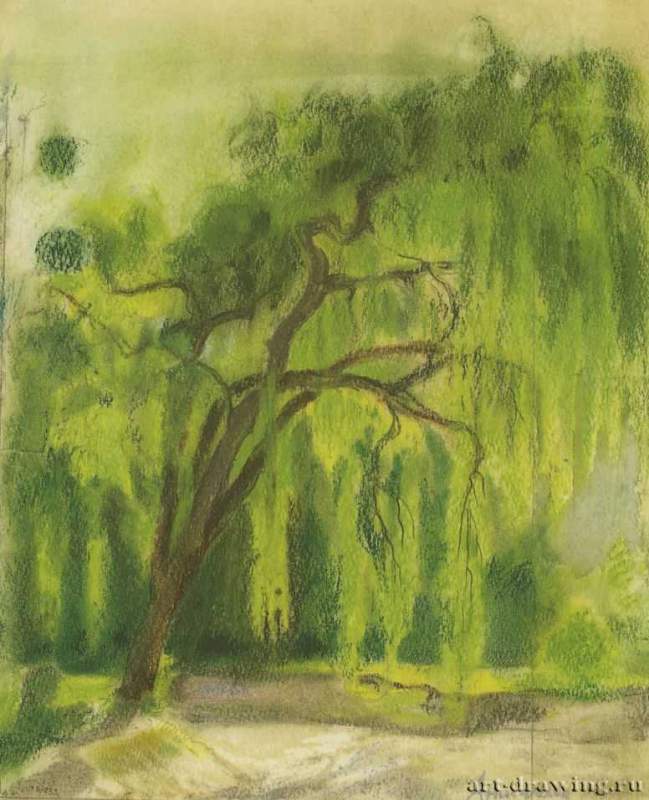 Пейзаж - Бумага, пастель, карандаш; 23,5 х 19 см. Частное собрание. Москва. Россия.