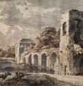 Пейзаж с разрушенным мостом и стадом. 1662 - Тушь, чернила, акварель, бумага 28 x 37,6 Галереи института Курто Лондон