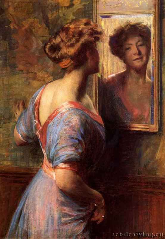 Мимолётный взгляд. - Пастель, холст; 106,68 x 76,2 см. Частное собрание. США.