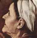 Алтарь Капеллы Кавалетти в Санта Агостино в Риме, Мадонна пилигримов. Деталь: голова паломницы - 1603-1605Холст, маслоБароккоИталияРим. Церковь Санта Агостино