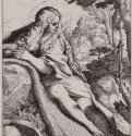 Кающаяся Мария Магдалина. 1591 - 223 х 160 мм. Офорт с резцом. Вашингтон. Национальная галерея. Италия.