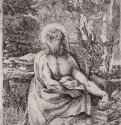 Святой Иероним. 1591 - 248 х 192 мм. Офорт с резцом. Вашингтон. Национальная галерея. Италия.