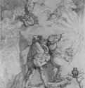 Фауст и Мефистофель на пути к вершине Брокен. 1811 - 405 х 340 мм. Перо на бумаге. Франкфурт-на-Майне. Художественный институт Штеделя, Гравюрный кабинет.