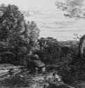 Купанье пастухов. 1853 - 155 х 110 мм Гравюра на стекле Париж. Национальная библиотека, Кабинет эстампов Реализм, импрессионизм Франция
