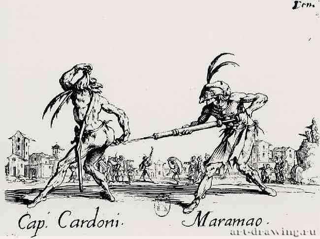 Серия "Балли ди Сфессания", Капитан Кардонии Марамао. 1622 - 73 х 93 мм. Офорт. Париж. Национальная библиотека, Кабинет эстампов. Франция.