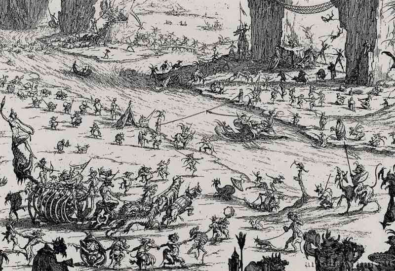 Искушение святого Антония, первое состояние, деталь 1616-1617 - Офорт. Париж. Национальная библиотека, Кабинет эстампов.