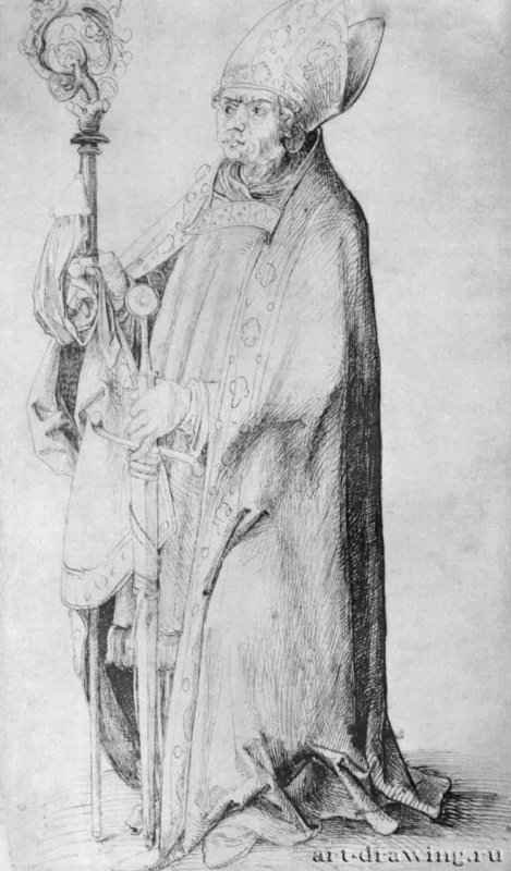 Святой Килиан. 1505 - 316 x 187 мм. Перо коричневым тоном, на бумаге. Базель. Собрание Крист. Германия.
