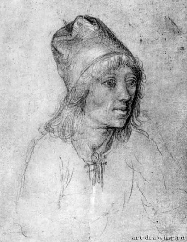 Портрет юноши. 1507-1510 - 134 x 105 мм. Серебряный штифт на бумаге. Берлин. Гравюрный кабинет. Германия.