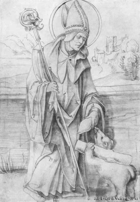 Святой Галл. 1510-1515 - 384 x 269 мм. Перо по рисунку кистью, отмывка серым тоном, на бумаге. Дрезден. Гравюрный кабинет Государственных художественных собраний. Германия.