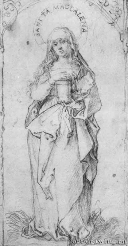 Святая Магдалина. 1510-1515 - 278 x 145 мм. Уголь на бумаге. Берлин. Гравюрный кабинет. Германия.
