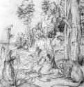 Святой Иероним. 1507-1510 - 202 x 189 мм. Перо на бумаге. Лондон. Собрание Кох. Германия.