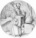 Святой Абт. 1510-1515 - Диаметр: 240 мм. Перо по рисунку мелом, отмывка серым и коричневым тоном, на бумаге. Дрезден. Гравюрный кабинет Государственных художественных собраний. Германия.