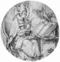 Святой Августин. 1510-1515 - Диаметр: 270 мм. Перо, отмывка серым тоном, на бумаге. Дрезден. Гравюрный кабинет Государственных художественных собраний. Германия.