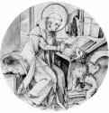 Святой Иероним. 1510-1515 - Диаметр: 231 мм. Перо, отмывка серым тоном, на бумаге. Дрезден. Гравюрный кабинет Государственных художественных собраний. Германия.