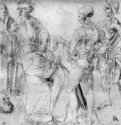 Казнь Иоанна Крестителя. 1500-1505 - 205 x 213 мм. Перо и кисть по наброску серебряным штифтом, на бумаге. Париж. Лувр, Кабинет рисунков. Германия. 