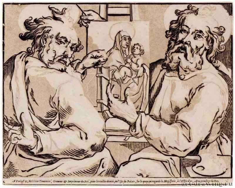 Евангелисты Марк и Лука. 1623-1629 - 255 х 323 мм. Ксилография кьяроскуро, одна очерковая доска, две тоновые доски. Берлин. Гравюрный кабинет. Германия.