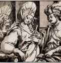 Сводня. 1623-1629 - 218 х 338 мм. Ксилография кьяроскуро, одна очерковая доска, две тоновые доски. Амстердам. Рейксмузеум, Государственный кабинет гравюр.Германия. 