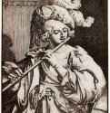 Флейтист. 1623-1629 - 278 х 210 мм. Ксилография кьяроскуро, одна очерковая доска, две тоновые доски. Амстердам. Рейксмузеум, Государственный кабинет гравюр. Германия.