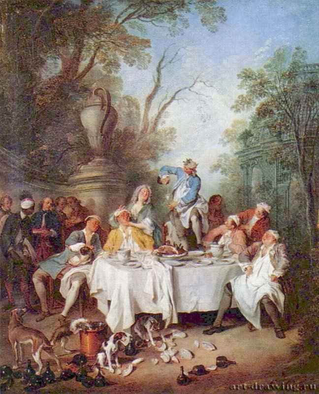 Ветчина на завтрак - 1735188 x 123 смХолстРококоФранцияШантийи. Музей Конде
