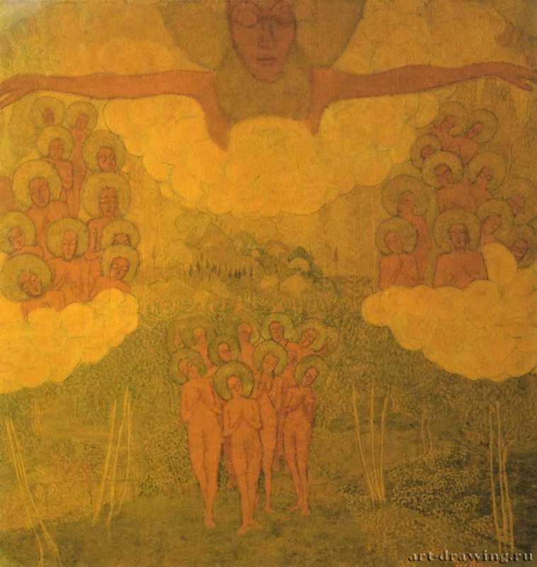 Этюд фрески, 1907 г. - Картон, темпера; 72,5 х 70 см. Государственный Русский музей. Санкт-Петербург. Россия.
