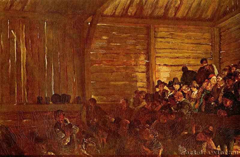 Крестьянский театр в Тироле - 185937,5 x 55 смХолст, маслоРеализмГерманияГамбург. Кунстхалле