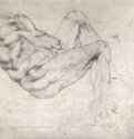 Этюд отклонившейся назад мужской фигуры. 1525 - 258 х 332 мм. Черный мел на бумаге. Оксфорд. Музей Эшмолеан, Отдел гравюры и рисунка.