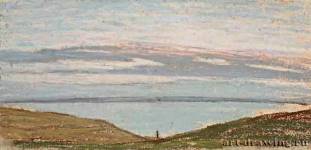Пейзаж, 1862 г. - Пастель, бумага; 17,4 x 35,9 см. Музей изящных искусств. Бостон. Франция.