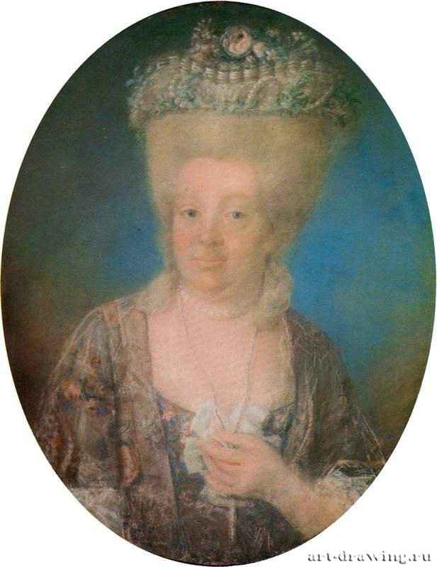 Портрет Свербицкой. 1770 - 1780 - 71,5 x 57 см. Бумага, пастель. Россия. Кострома. Костромской областной музей изобразительных искусств.