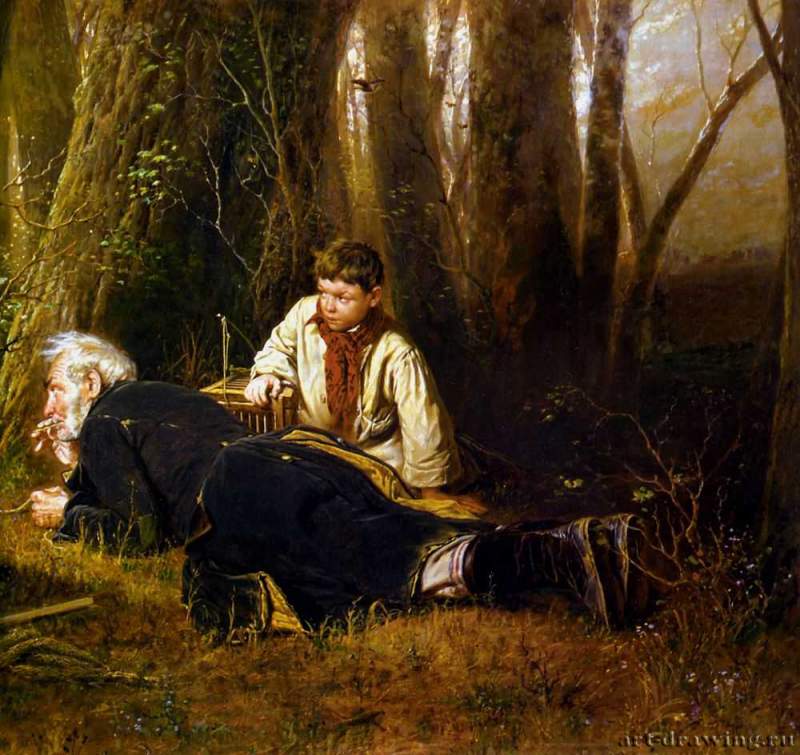Птицелов. Фрагмент, 1870 г. - Государственная Третьяковская галерея. Москва. Россия.