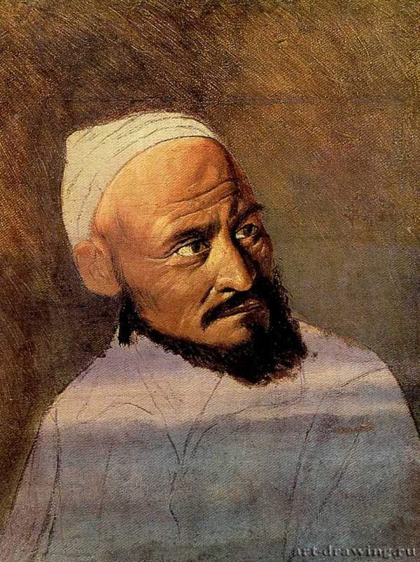 Голова киргиза. Этюд. 1870 * - 37 x 30 смКартон, маслоРеализмРоссияИркутск. Иркутский художественный музей