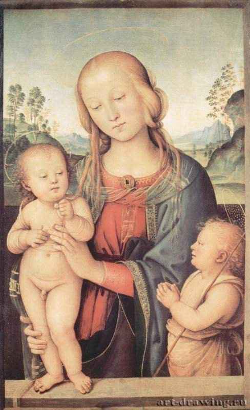 Мадонна с Иоанном Крестителем. 1505-1510 - 67 x 44 смДерево, маслоВозрождениеИталияЛондон. Национальная галерея