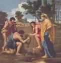 Аркадские пастухи (Et in Arcadia ego) 1650-1655 - 87 x 120 смХолст, маслоБарокко, классицизмФранция и ИталияПариж. ЛуврСмысл латинского названия (и надписи на гробнице в картине) - 'И я был некогда счастлив'