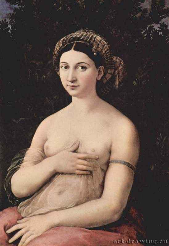 Рафаэль Санти: Портрет молодой женщины (Форнарина или Маргерита Лути, возлюбленная Рафаэля), 1518-1519 г.