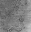 Стражник и ангел. 1503 - 327 х 236 мм. Серебряный штифт, подсветка белым на грунтованной серым тоном бумаге. Оксфорд. Музей Эшмолеан, Отдел гравюры и рисунка.