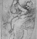 Мадонна. 1508 - 170 х 77 мм. Перо на грунтованной сангиной бумаге. Байонна. Музей Бонна, Кабинет рисунков.