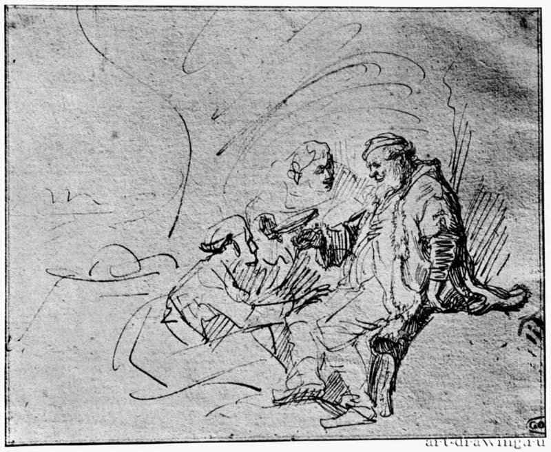 Лот с дочерьми. 1636 - Перо 152 x 191 мм Музей замка Веймар