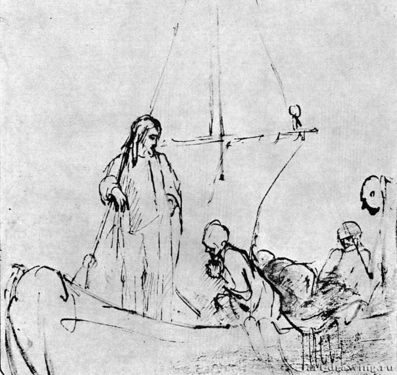 Улов Петра. 1638-1653 - Перо, отмывка 180 x 192 мм Лувр Париж