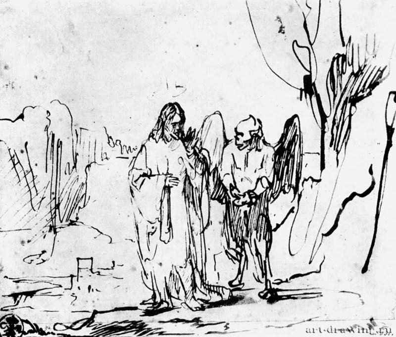 Искушение Христа. 1640-1645 - Перо 185 x 220 мм Государственное Собрание графики Мюнхен