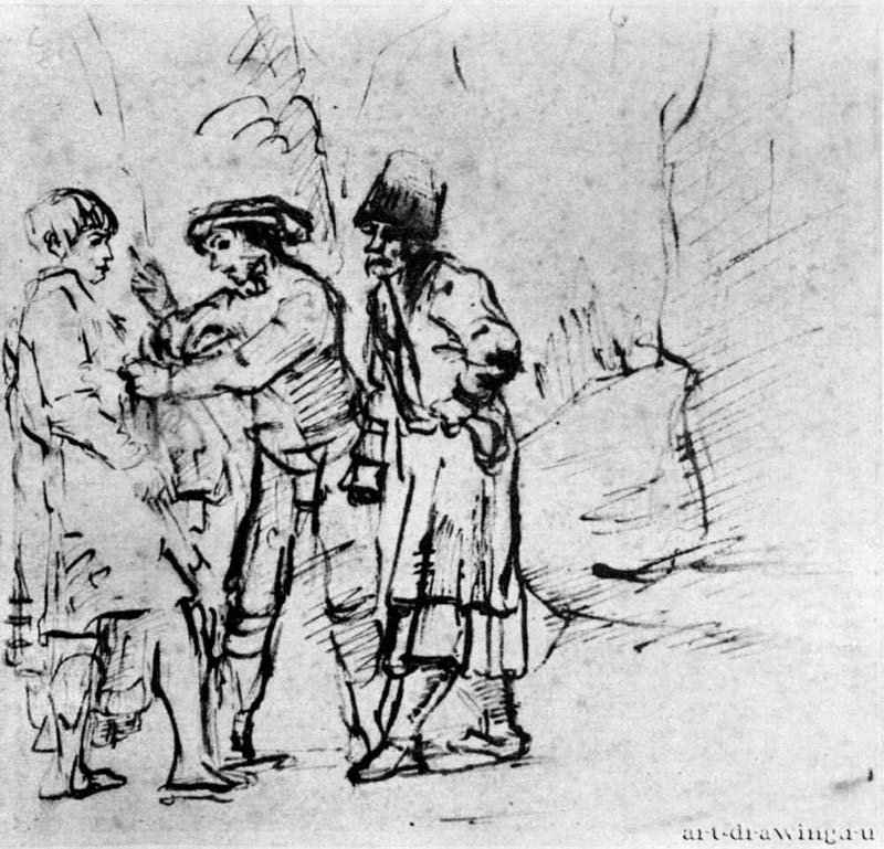 Братья хватают Иосифа. 1650 - Перо 160 x 166 мм Риксмузеум Амстердам