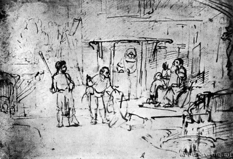 Иаков видит окровавленные одежды. 1655 - Перо 162 241 мм Риксмузеум Амстердам