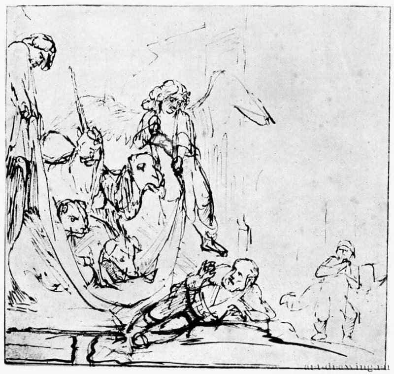 Видение Петра. 1658-1660 - Перо 179 x 193 мм Государственное Собрание графики Мюнхен