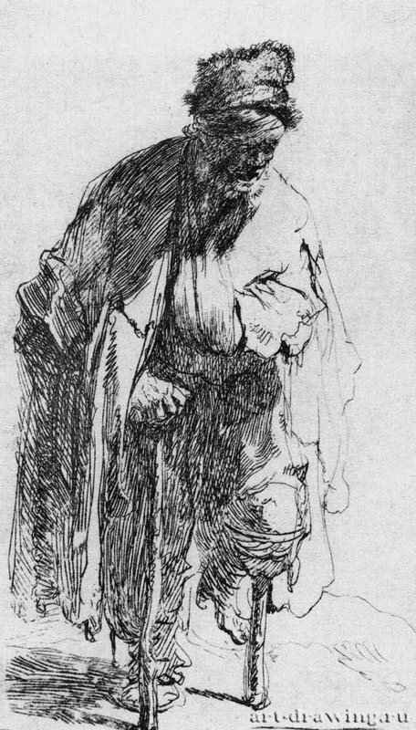 Нищий с деревянной ногой. 1630 - Офорт. Второе состояние из двух 11,4 x 6,7 ГМИИ им. А.С. Пушкина Москва