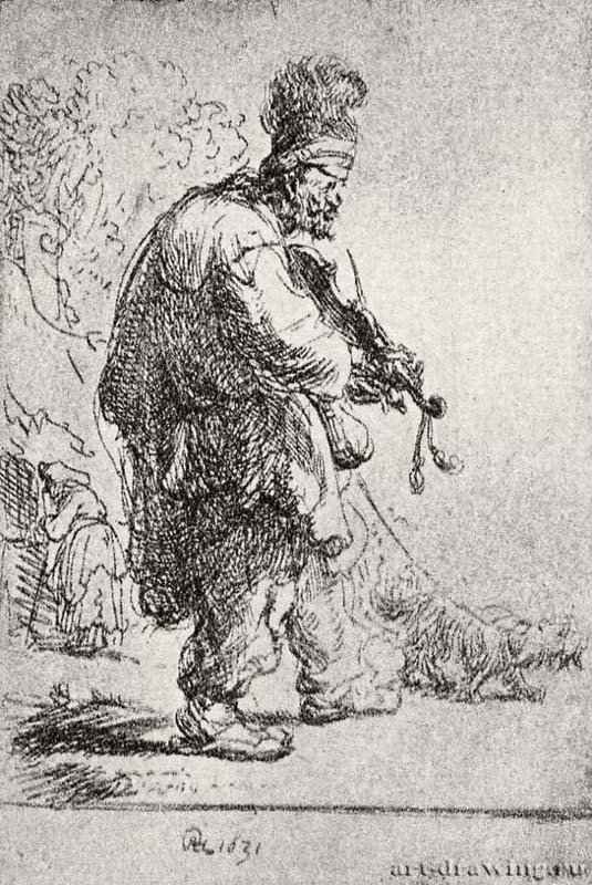 Слепой скрипач 1631 - Офорт 79 x 54 мм Собрание Я. де Брёйна