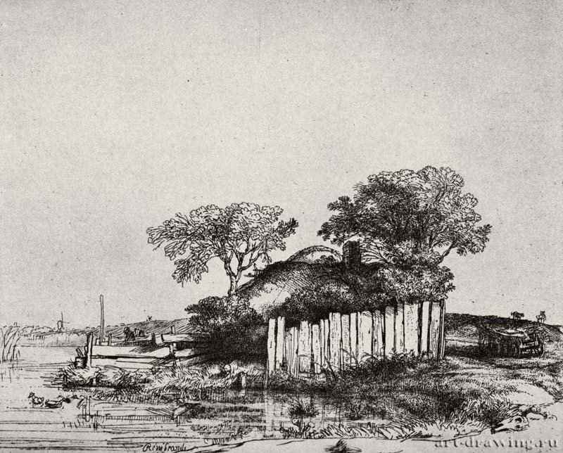 Хижина за забором. 1642 - Офорт 131 x 160 мм Собрание Я. де Брёйна