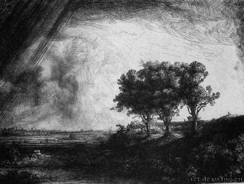 Три дерева 1643 - Офорт. Одно состояние 22,1 x 29,3 ГМИИ им. А.С. Пушкина Москва