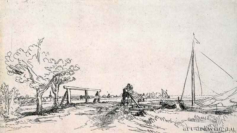 Мостик Сикса. 1645 - Гравюра 12,9 x 22,4 Риксмузеум Амстердам