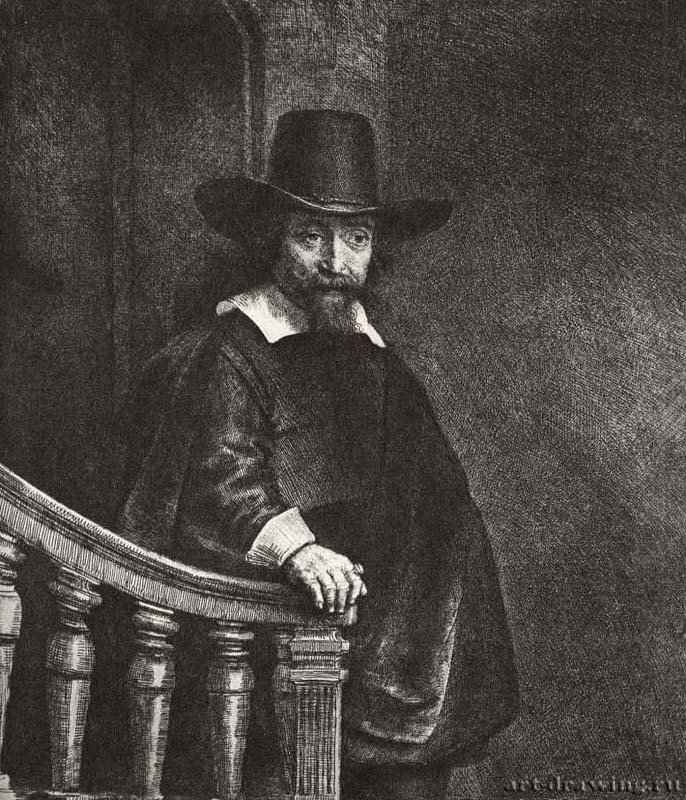 Портрет Эфраима Бонуса. 1647 - Офорт 236 x 177 мм Собрание Я. де Брёйна