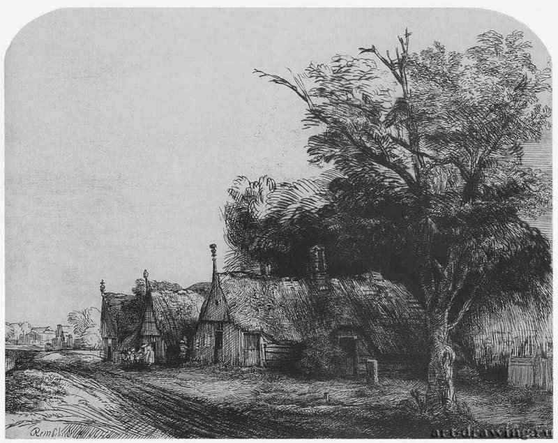 Три хижины. 1650 - Офорт. Третье состояние из трех 16 x 20,3 ГМИИ им. А.С. Пушкина Москва